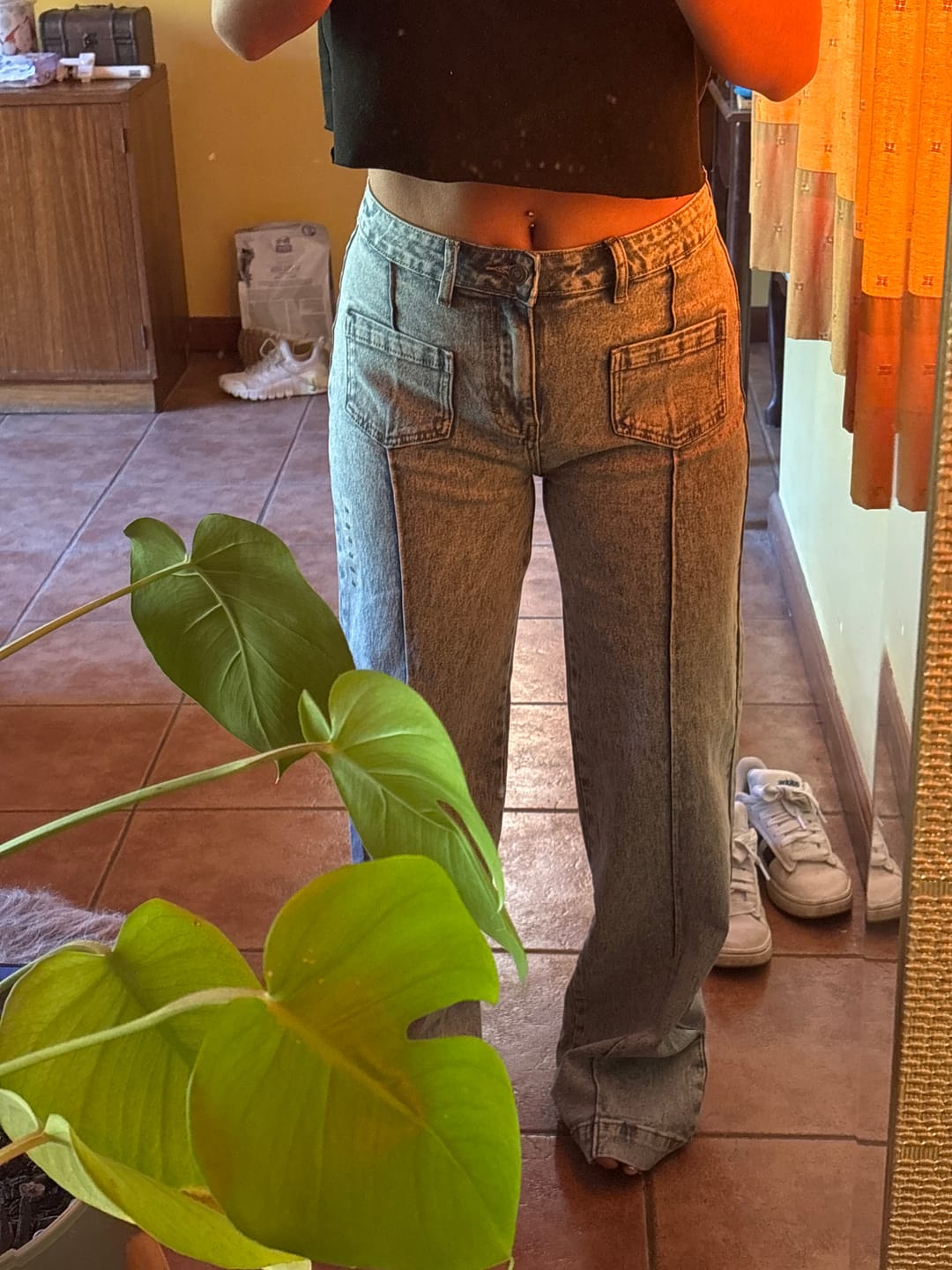 Customer photo review of Pantalón Wide Leg Pocket Blue