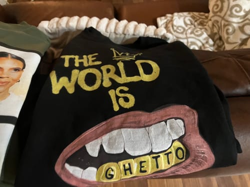 Customer photo review of The World Is Ghetto Crewneck