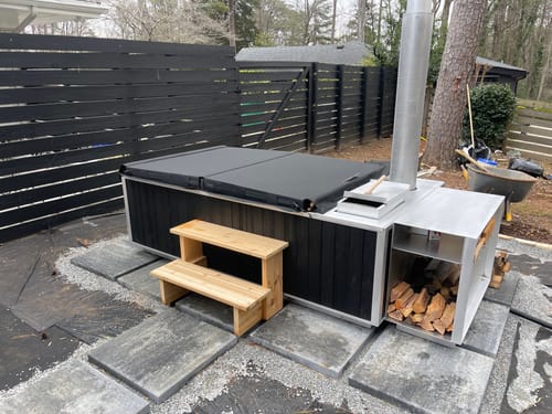 Customer photo review of Group Wood Burning Hot Tub