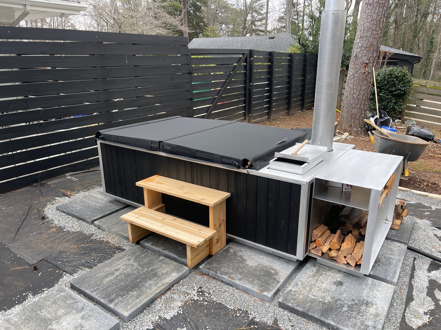 Customer photo review of Group Wood Burning Hot Tub