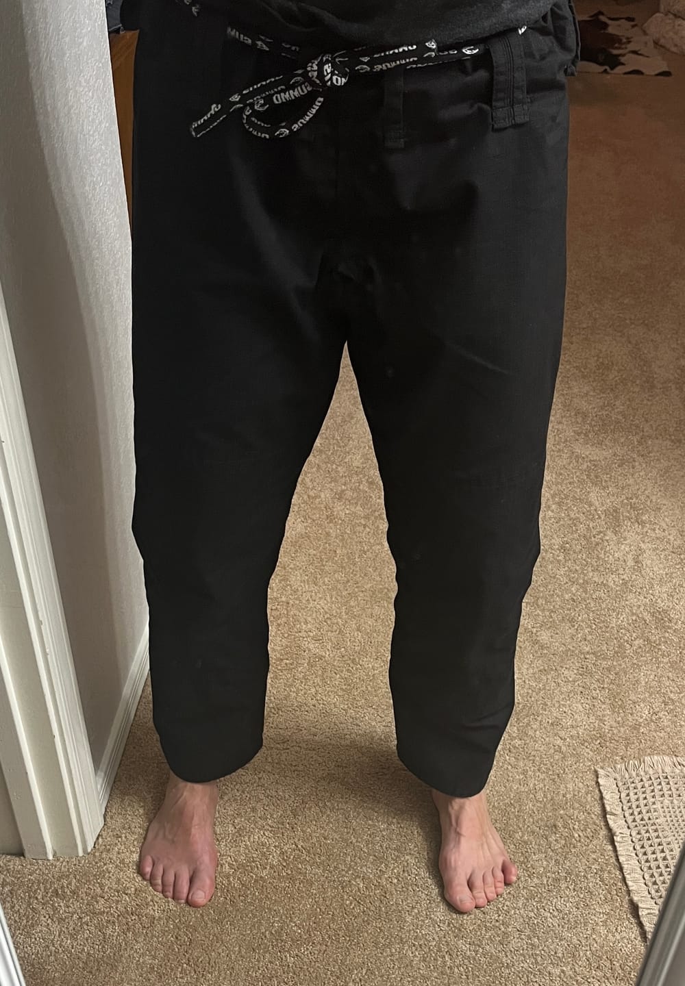 Customer photo review of Plain Black Brazilian Jiu Jitsu Gi Pants