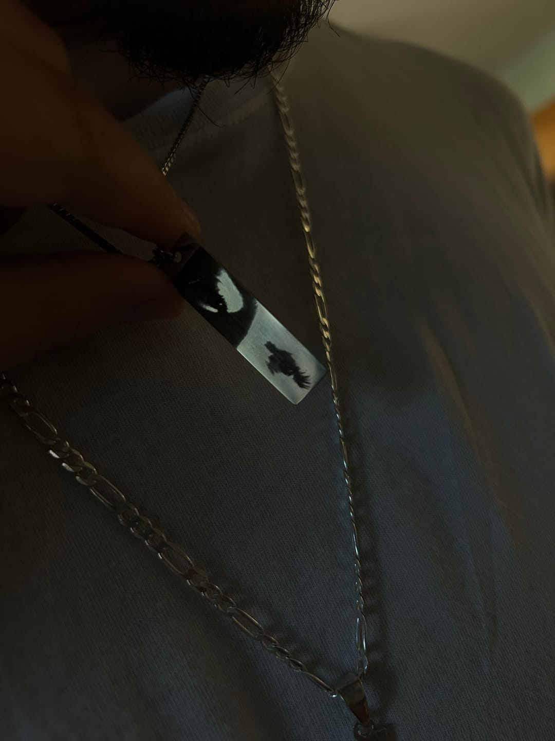 Customer photo review of Personalized Eye Photo Necklace