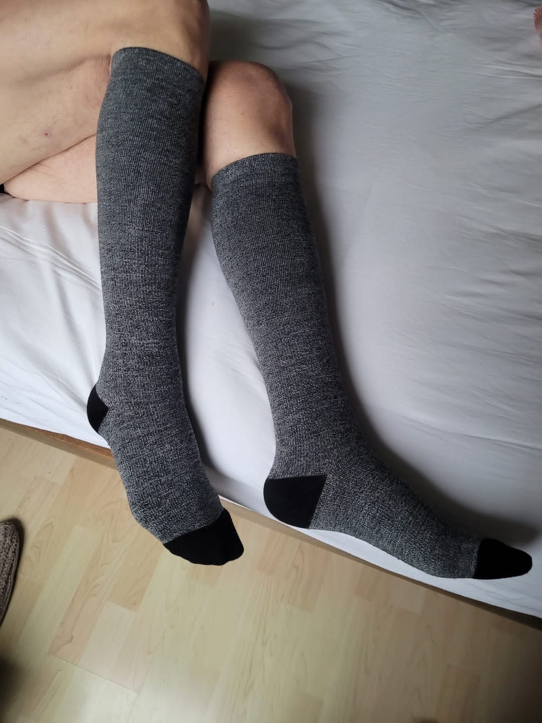 Customer photo review of Smoke Spiral Compression Socks