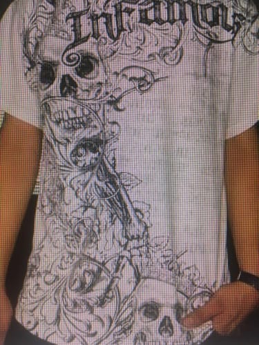 Customer photo review of 'INFAMOUS' TEE