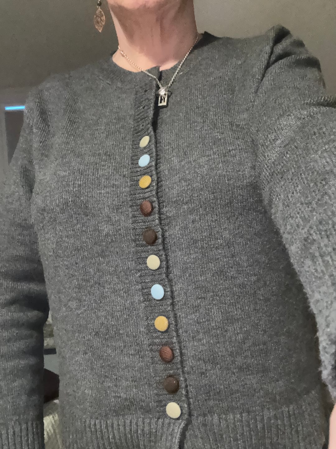 Customer photo review of Women Autumn 100%Wool Colorful Button O-Neck Sweater