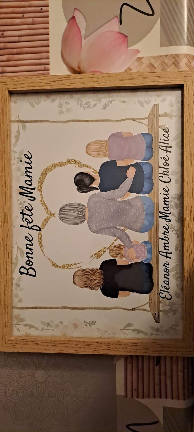 Customer photo review of Affiche Personnalisée - Mamie et Petits-enfants
