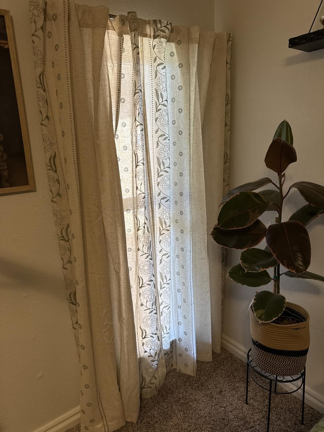 Customer photo review of Hydrangea Embroidered Linen Curtains