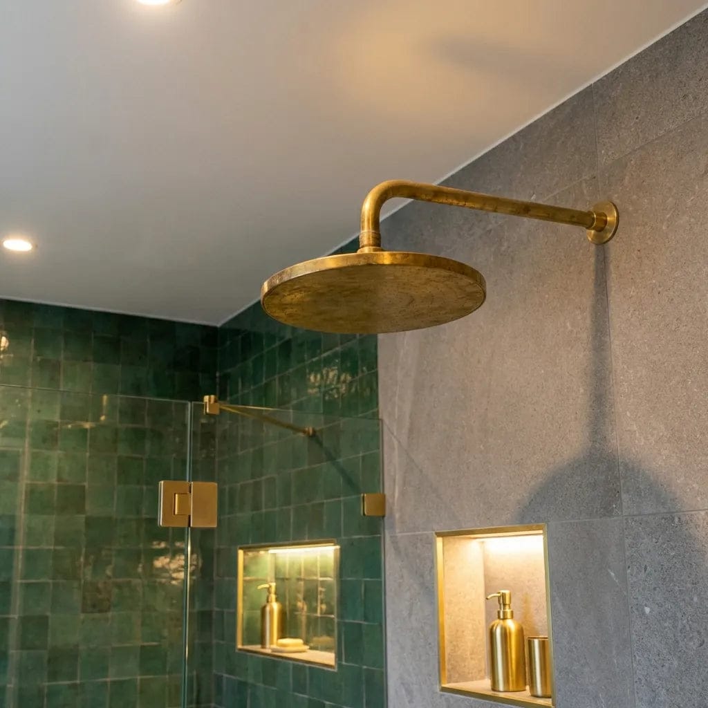 Customer photo review of Unlacquered Brass Exposed Shower System with Handheld Tub Faucet