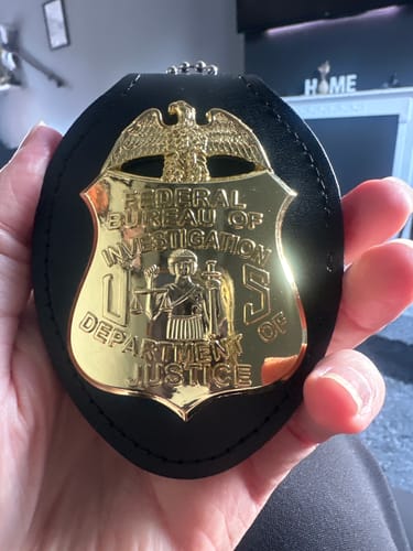 Customer photo review of Department Of Justice FBI Badge Replica Movie Props