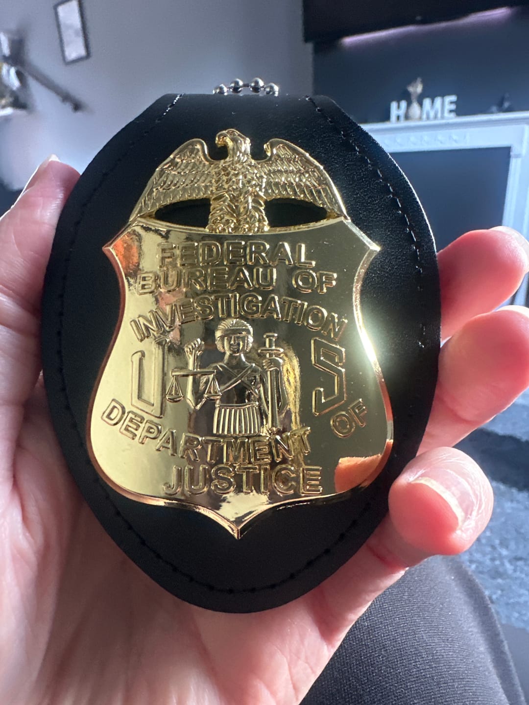 Customer photo review of Department Of Justice FBI Badge Replica Movie Props