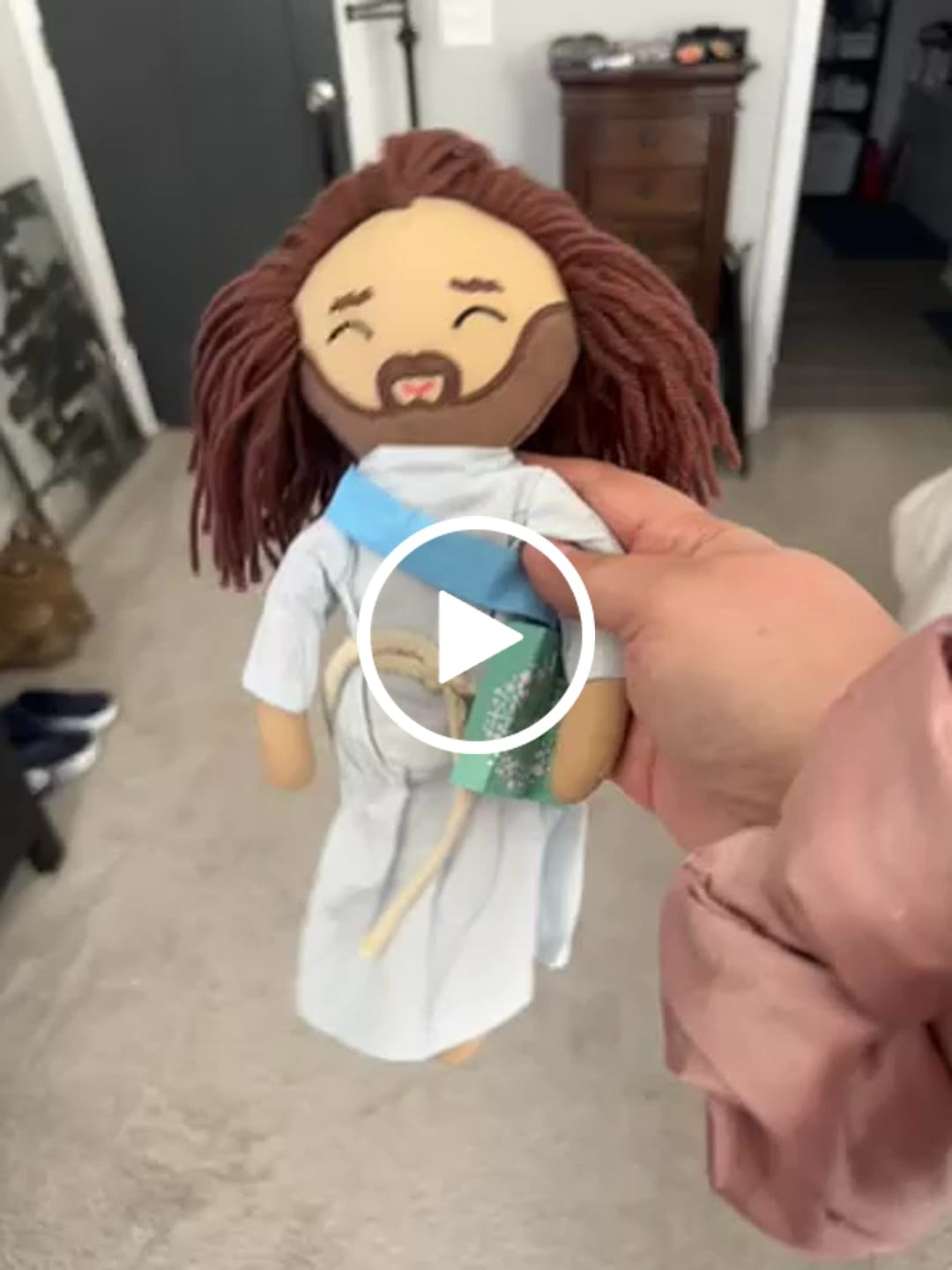Customer video review of Jesus Rag Doll