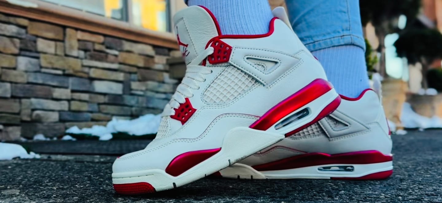 Customer photo review of Air Jordan 4 Retro "Sierra Red" - Women's