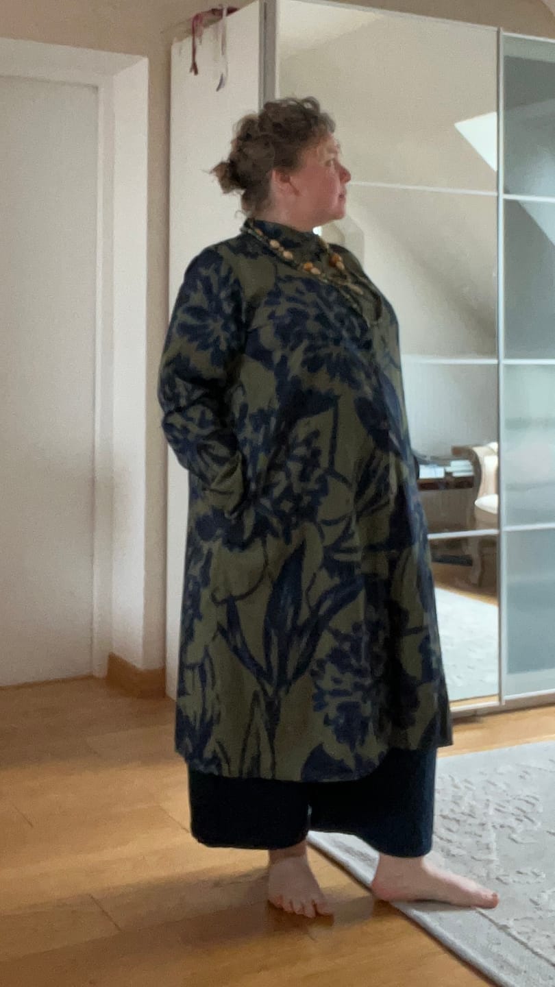 Customer photo review of Robe Yuna -  satin de coton Ondée botanique