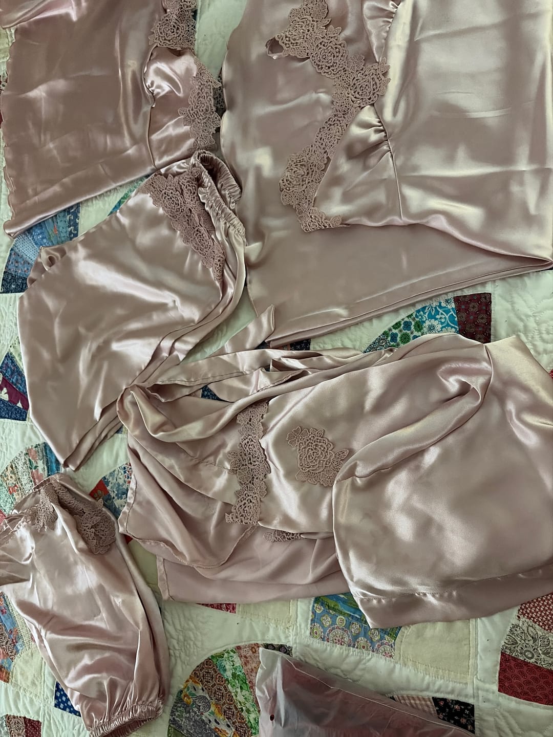 Customer photo review of Satin Sleepwear Pajama Set