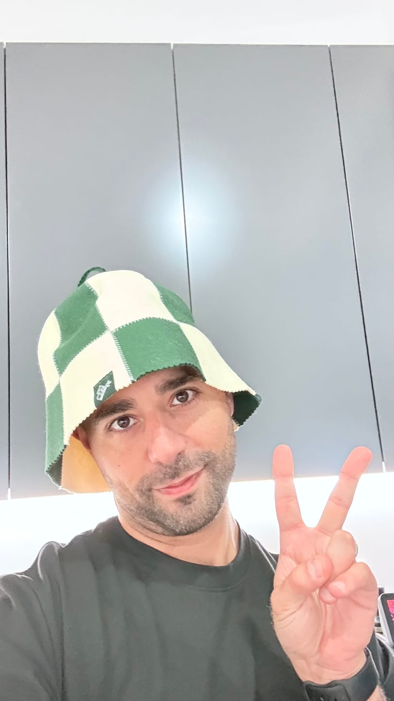 Customer photo review of The Koala Sauna Hat