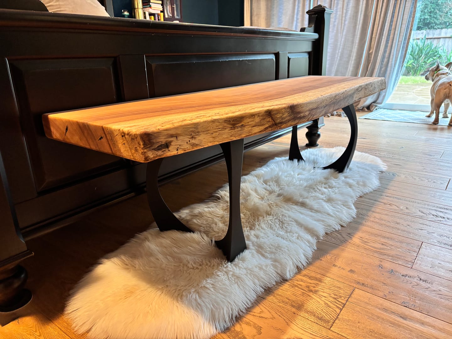 Customer photo review of Bench Legs 105 Cleo 16.3" H Metal Handmade Furniture