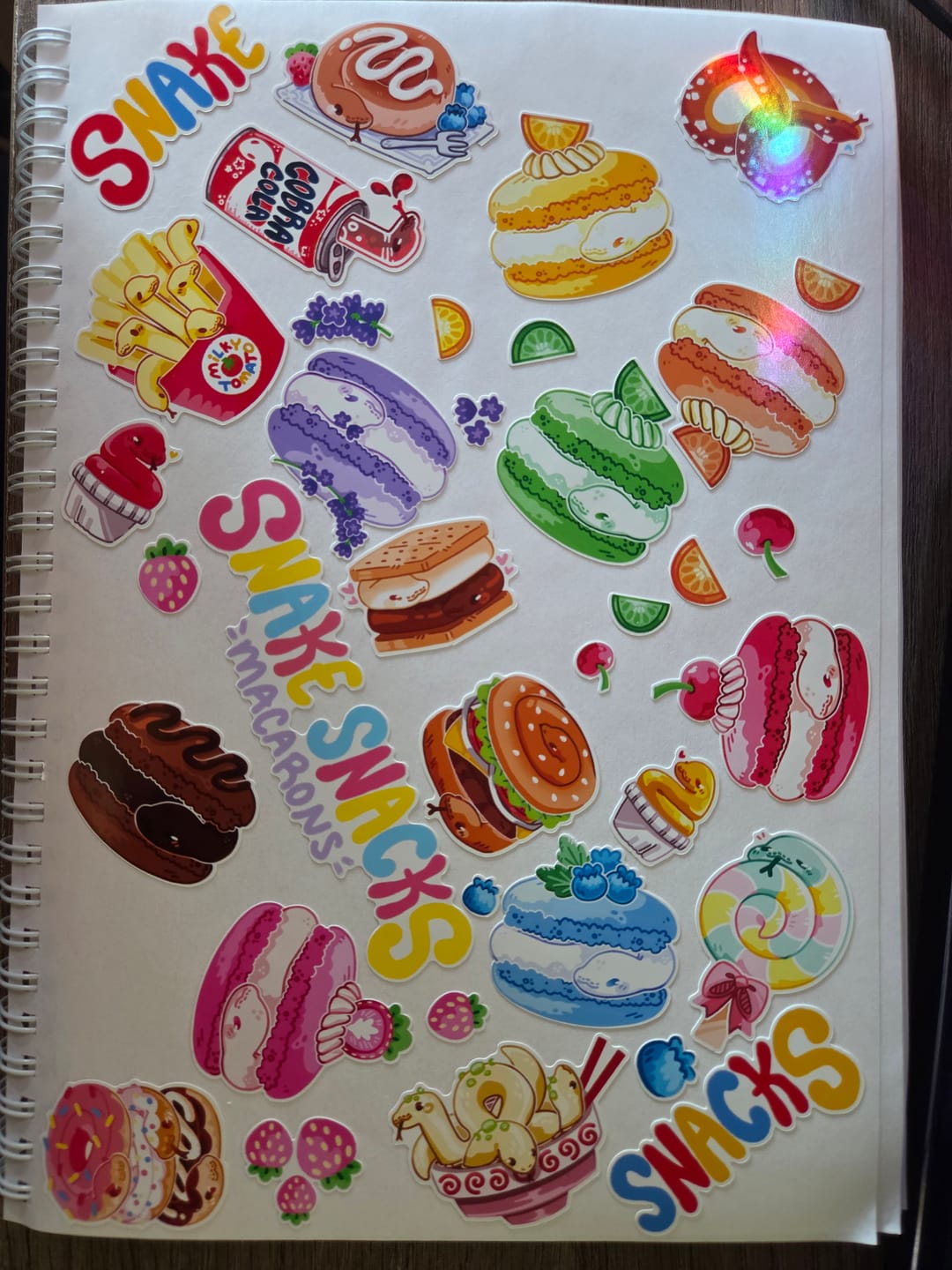 Customer photo review of Snake Snacks Sticker Sheet