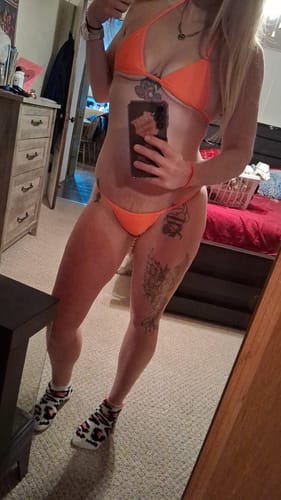 Customer photo review of 008 Micro Bikini Top - Sunburst Orange