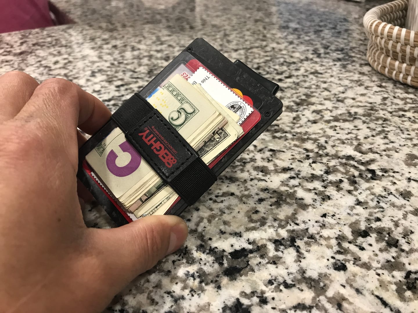 Customer photo review of 80Eighty® Minimalist Forged Carbon Wallet