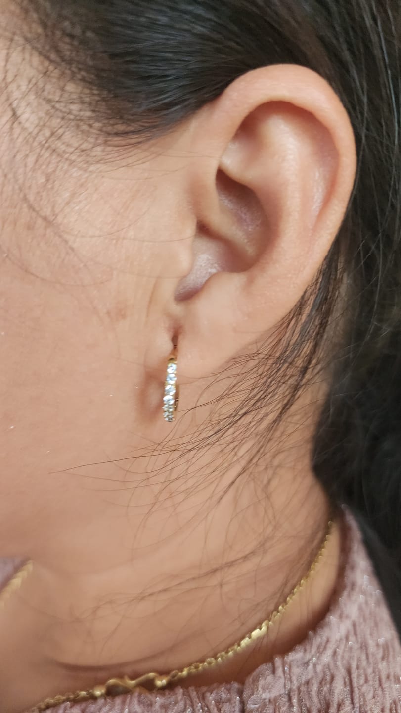 Customer photo review of GoldCrush Pave Luxe Hoops