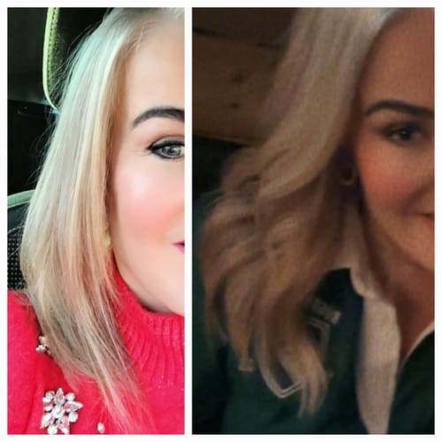 Customer photo review of Face Framing Layers / Clip In Extensions / Human Hair / 14 inches / 15 grams