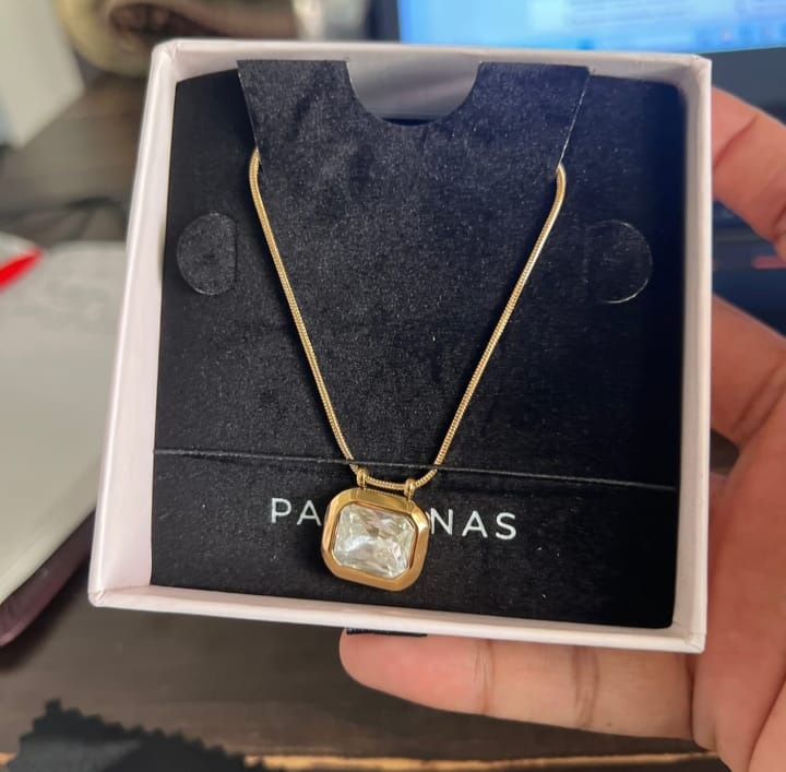 Customer photo review of Octagon Diamond Necklace