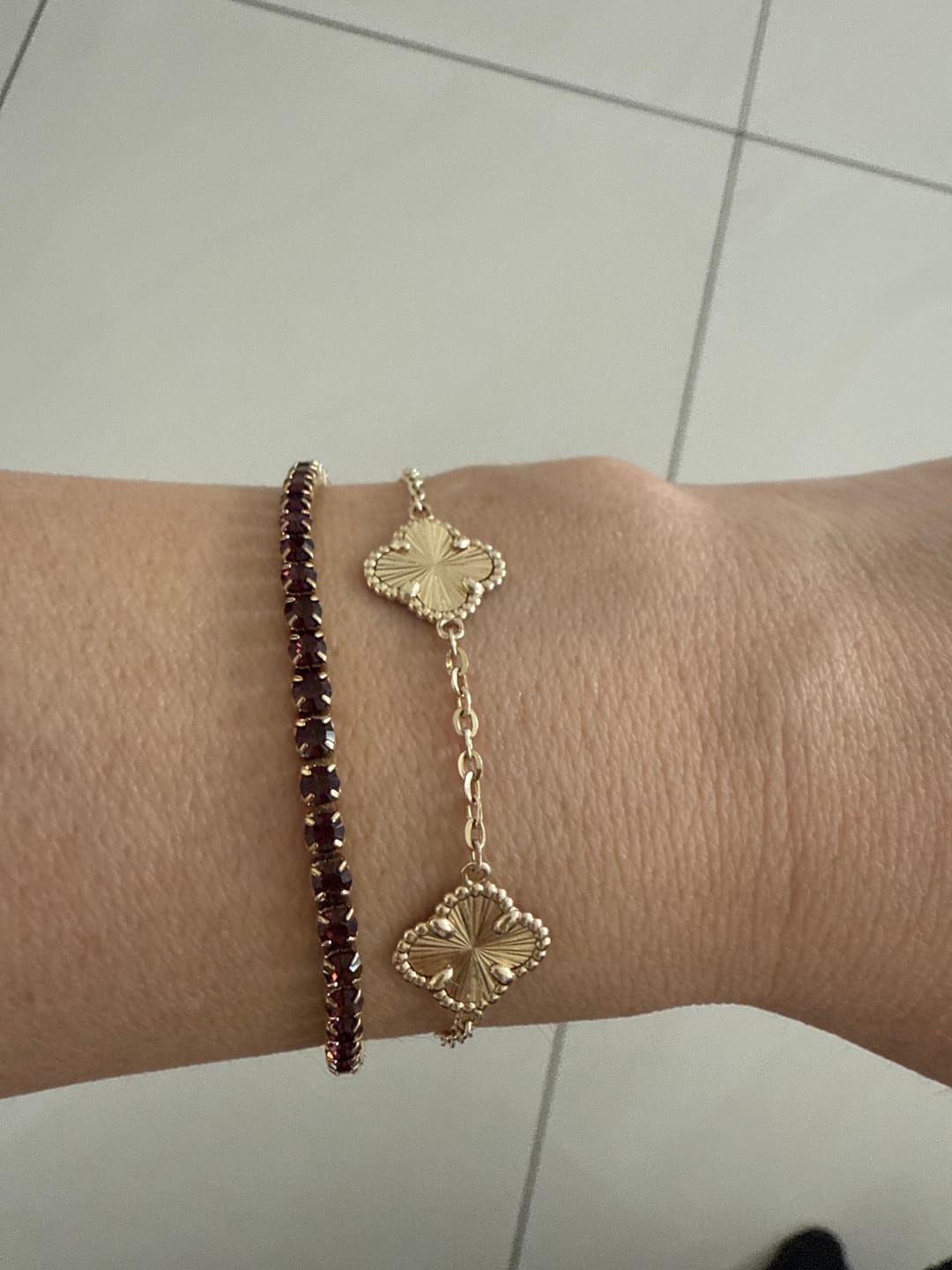 Customer photo review of Ava Gold Burgundy