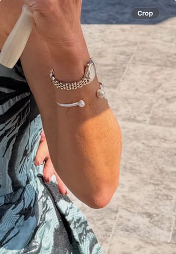 Customer photo review of DOUBLE PEARL CUFF - SILVER