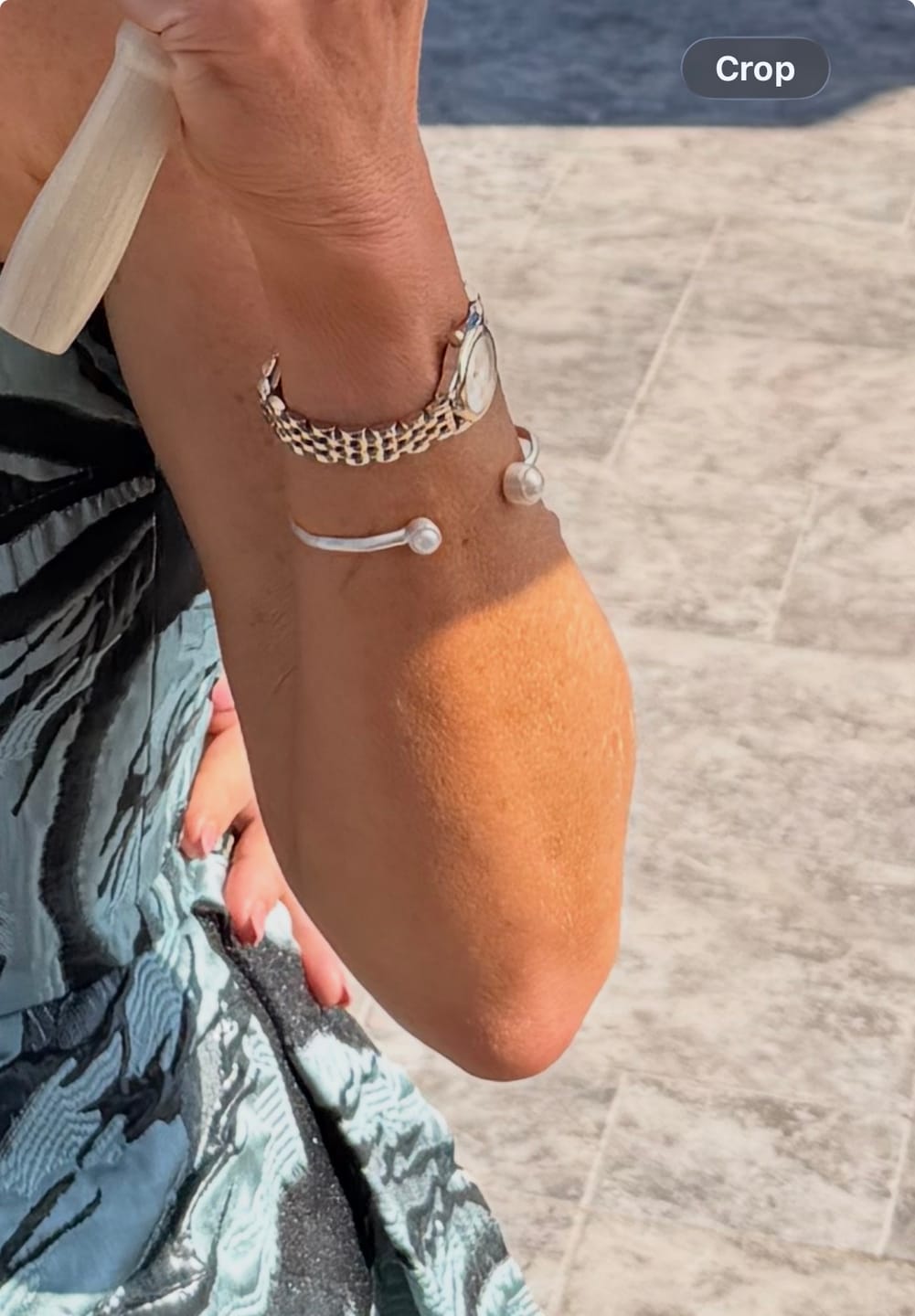 Customer photo review of DOUBLE PEARL CUFF - SILVER