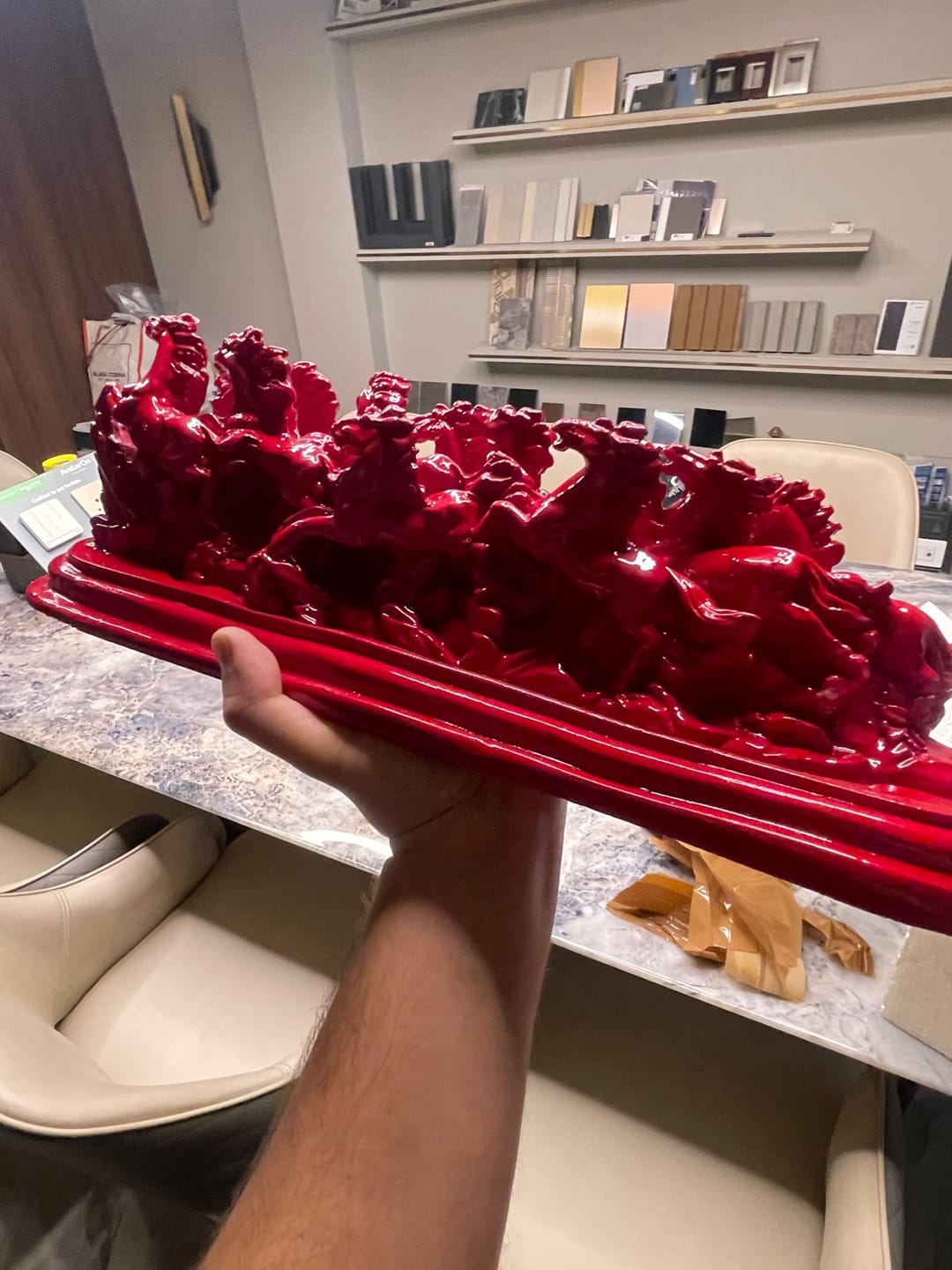 Customer photo review of 12 Red Running Horses Statue in Premium Quality Decorative Showpiece Resin Article for Home and Office Decor by Vastu Mandir