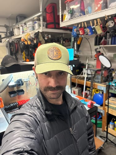 Customer photo review of Richardson 112 Genuine Leather Patch Hats Laser Engraved
