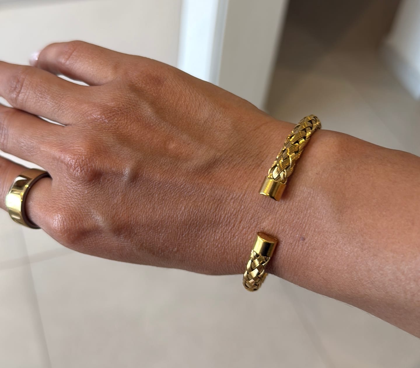 Customer photo review of PULSERA CUERO STEEL