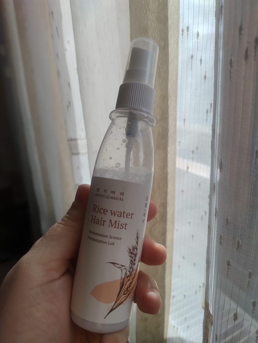 Customer photo review of Ароматен спрей-грижа за хидратация и блясък DOORI Перлен блясък Rice Water Hair Mist