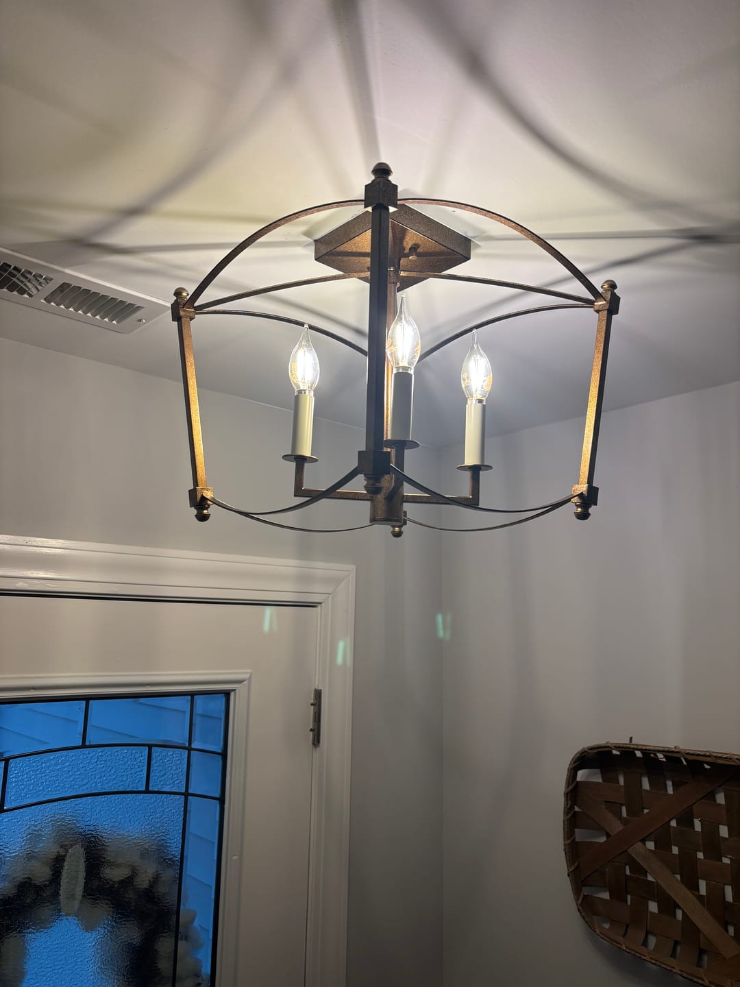 Customer photo review of 4-light French Antique Candle Style Lantern Semi Flush