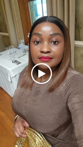 Customer video review of 12 inch 5x5 Vietnamese SDD Bone Straight Ombre Choc Brown Wig