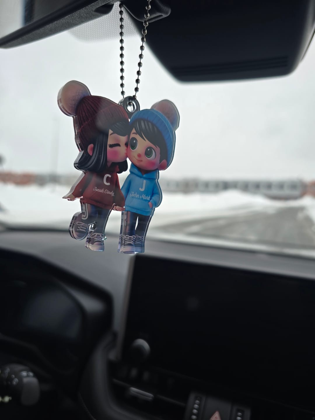 Customer photo review of Cute Cartoon Couple Walking Personalized Ornament
