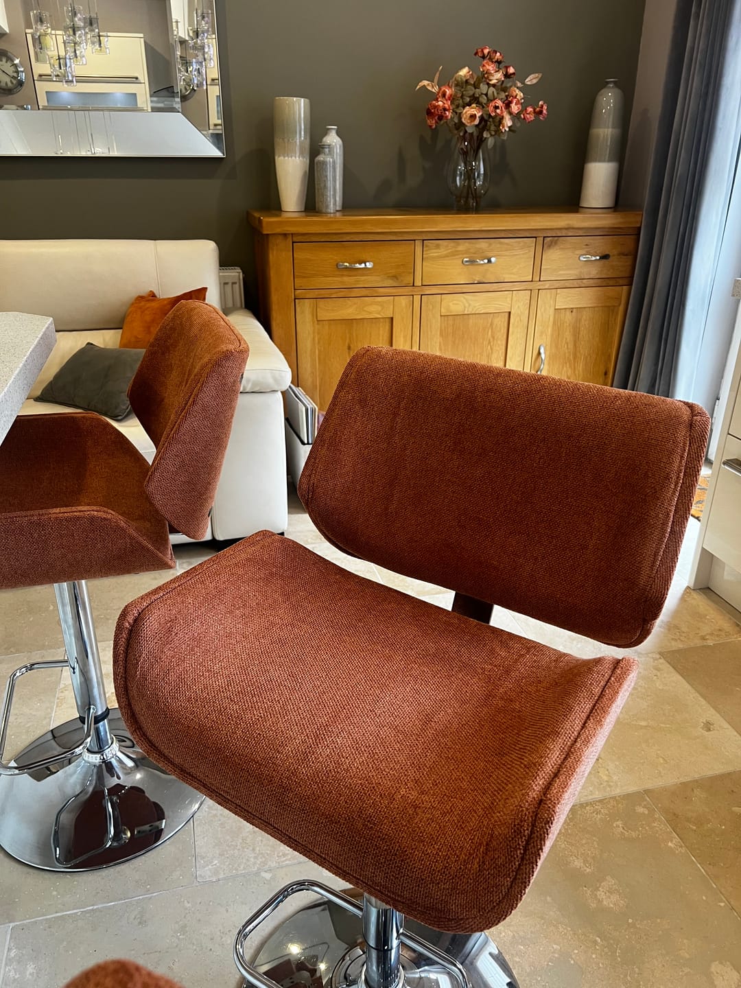 Customer photo review of Plain Chenille Upholstery Fabric