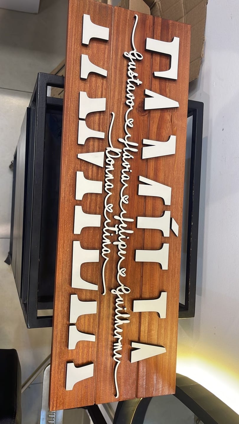 Customer photo review of Placa da Família Personalizada