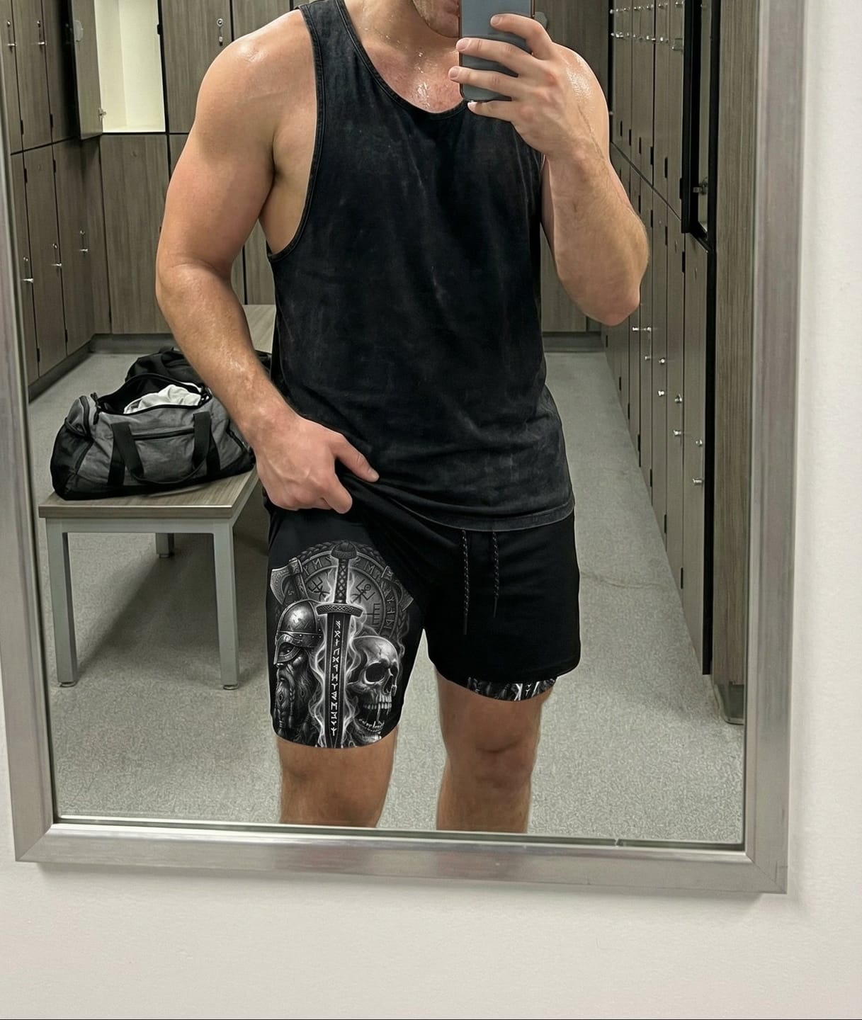 Customer photo review of Valhalla Warrior Spirit Gym Shorts - Quick-Dry Mesh Athletic Wear - 11512