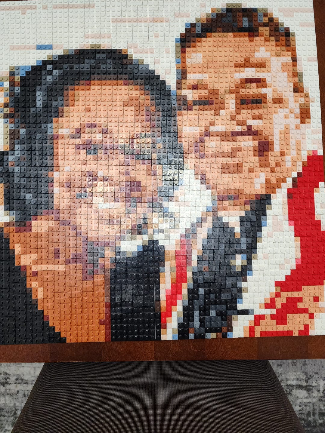 Customer photo review of Custom Bricked Mosaic Portrait 20×20"