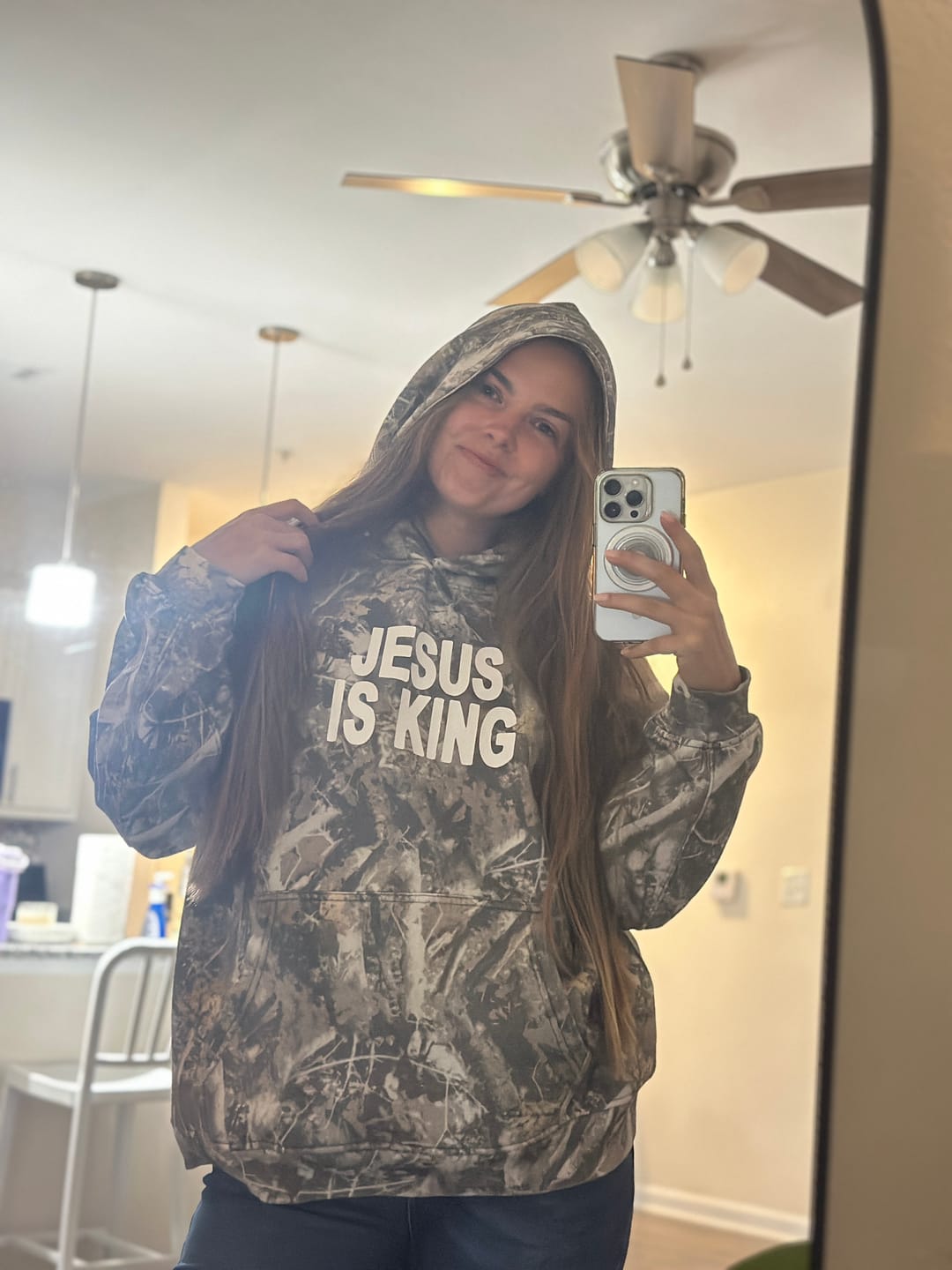 Customer photo review of Jesus Is King Heavy Hoodie