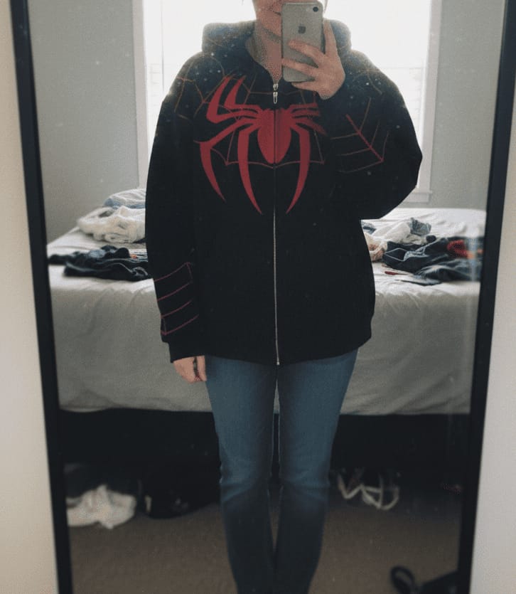 Customer photo review of Full zip spiderman