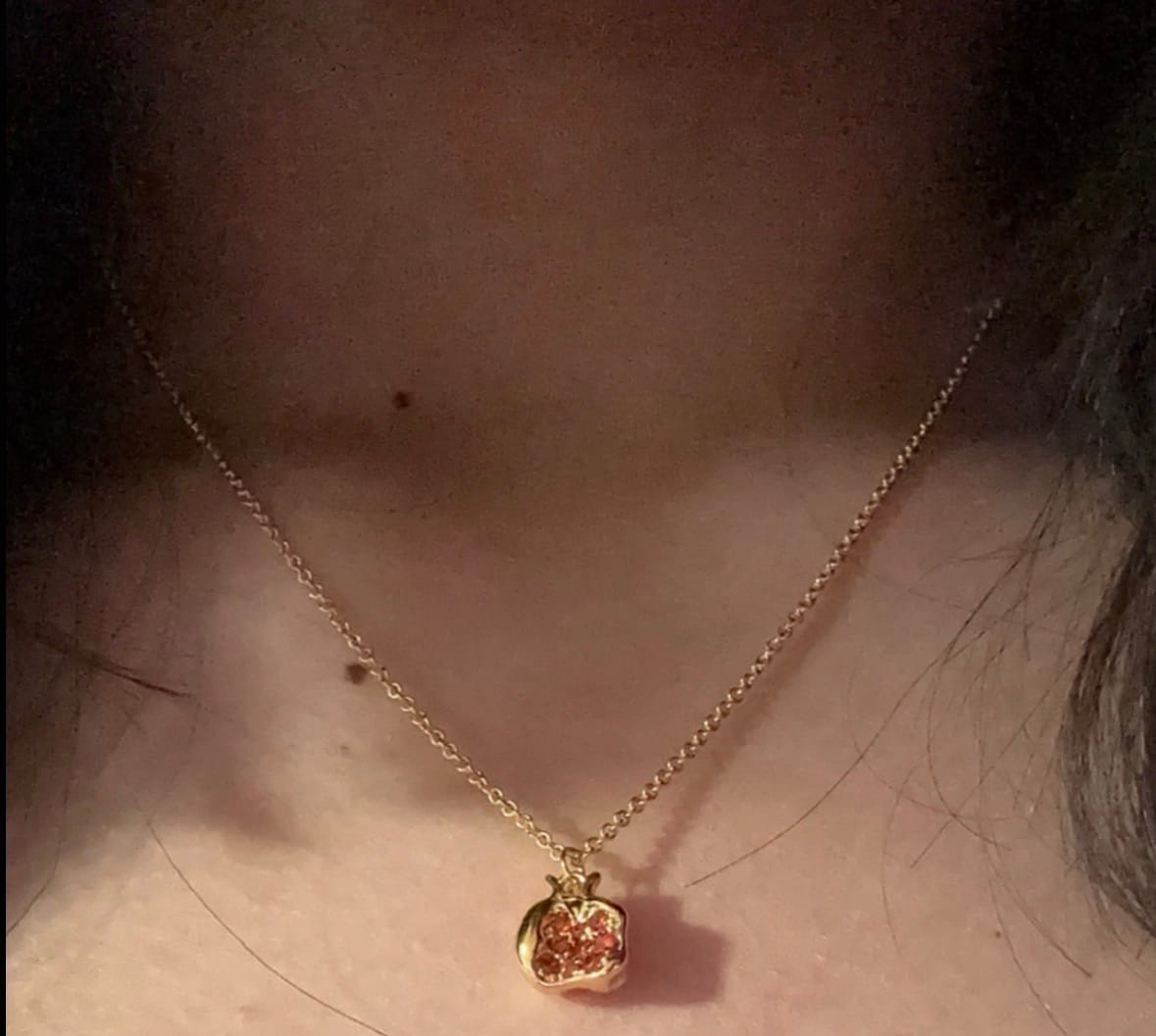 Customer photo review of Pomegranate Necklace
