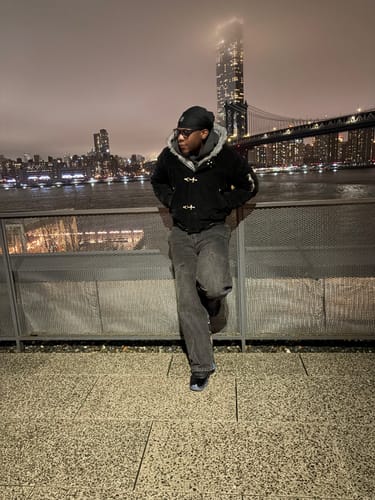 Customer photo review of Omirad Faux Suede Fur-Lined Jacket