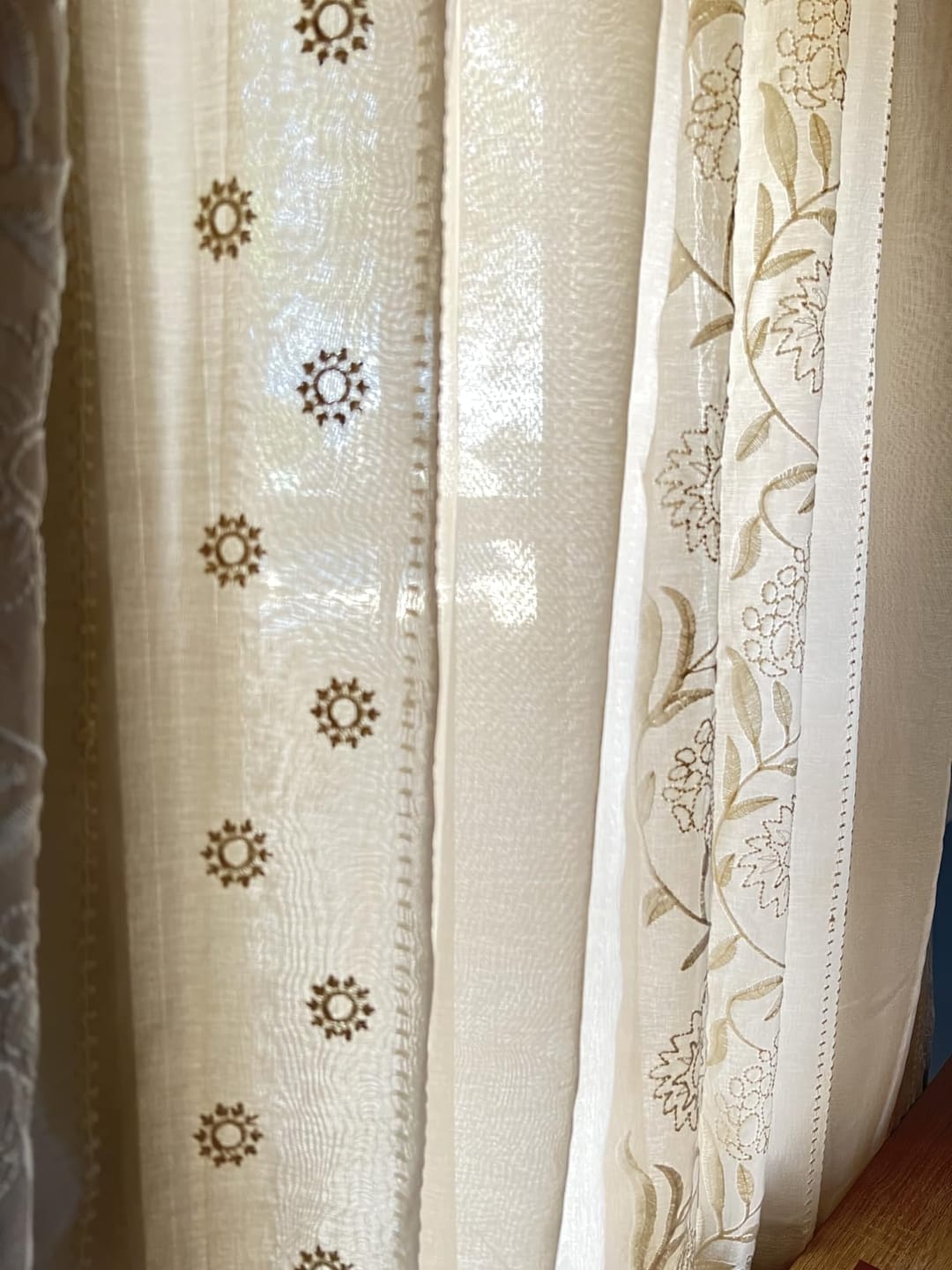 Customer photo review of Hydrangea Embroidered Linen Curtains
