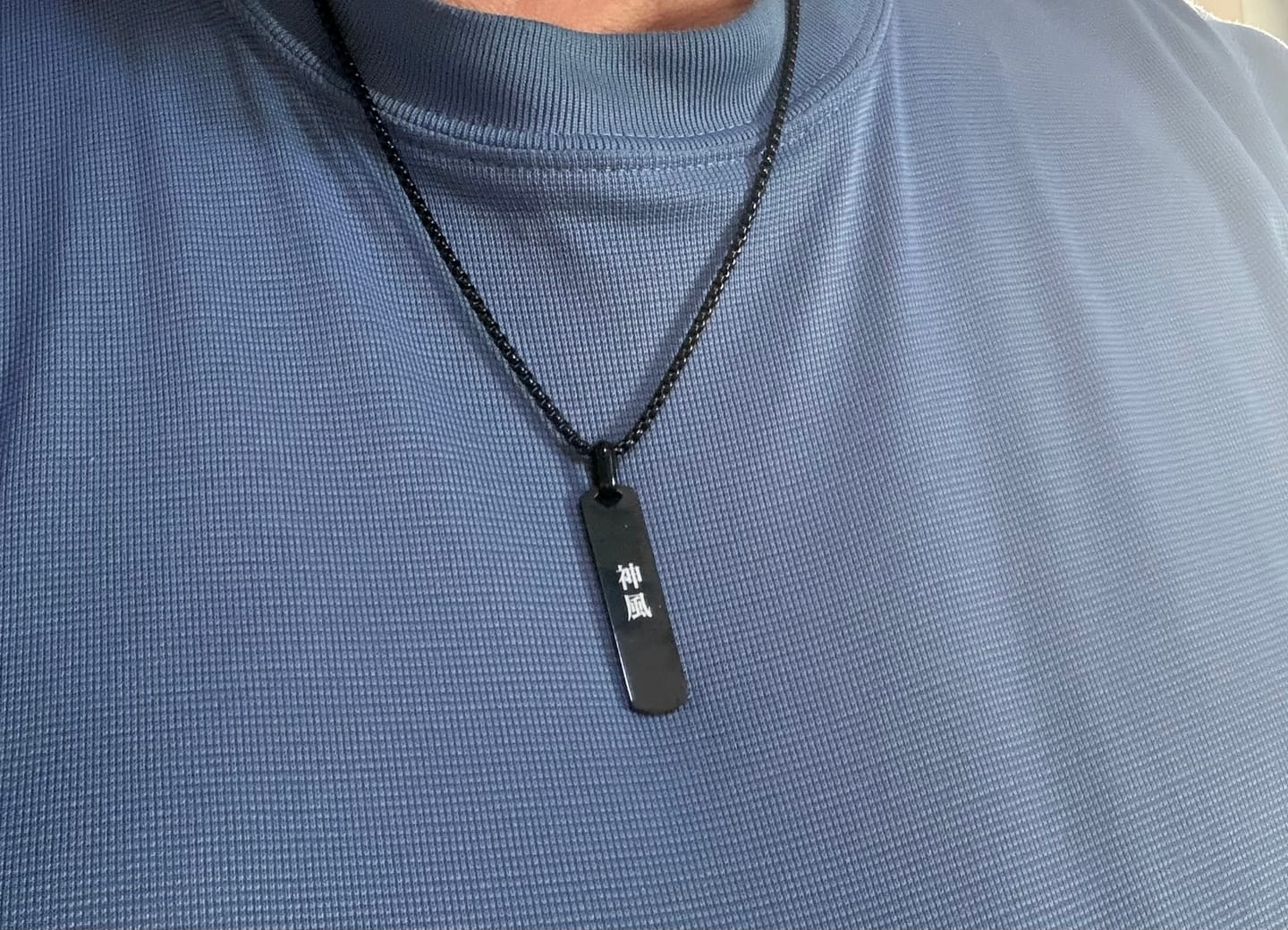 Customer photo review of Collier Japonais Gravé Homme