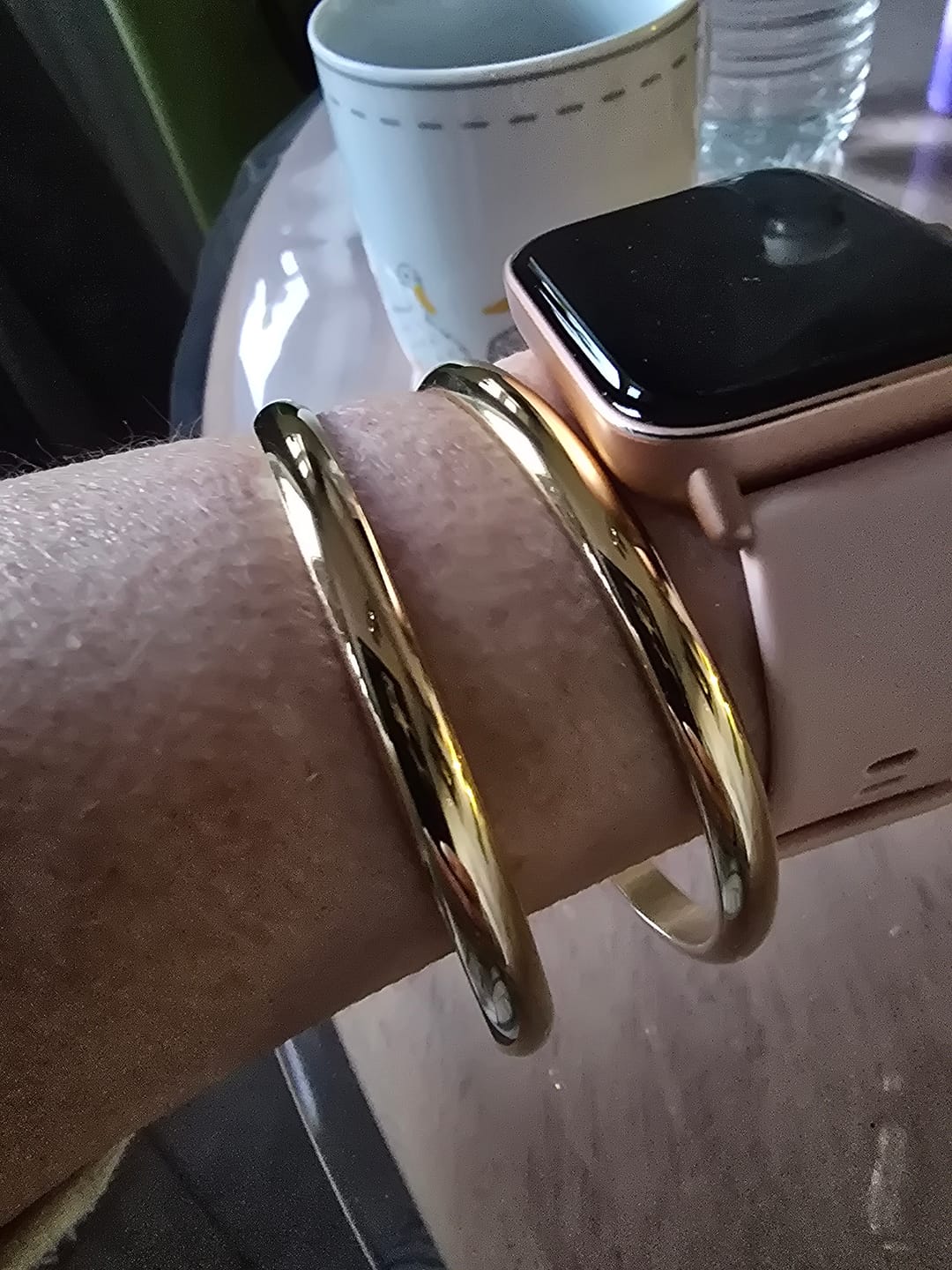 Customer photo review of Classic Chunky Gold Bangle