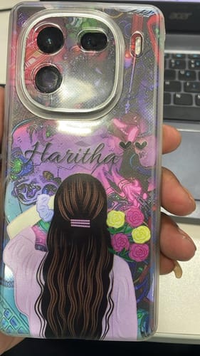 Customer photo review of Personalized Pink Blossom Girl Transparent Silicon Case For iQOO