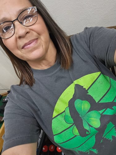 Customer photo review of Bigfoot Lucky Clover Premium Tee