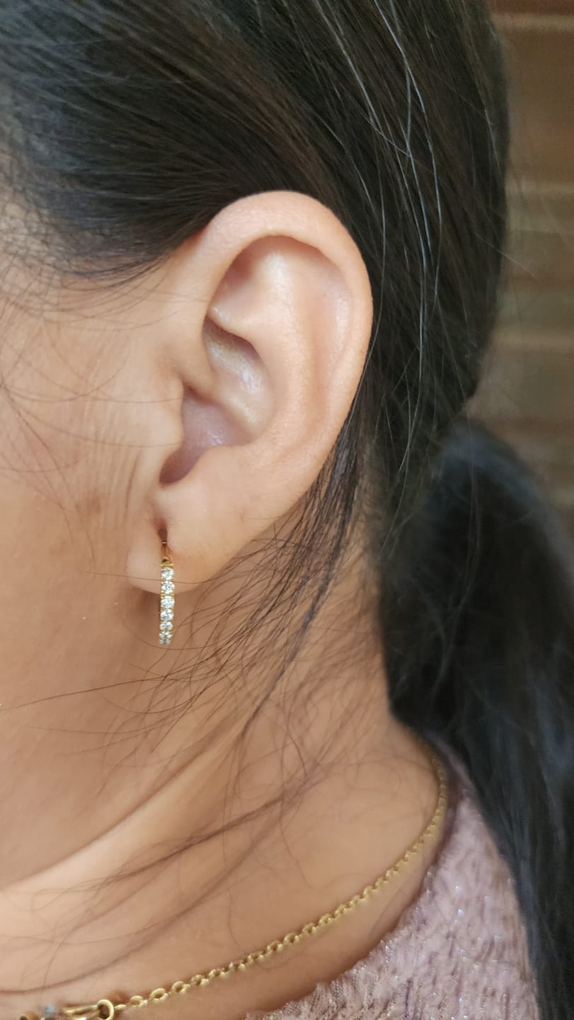 Customer photo review of GoldCrush Pave Luxe Hoops